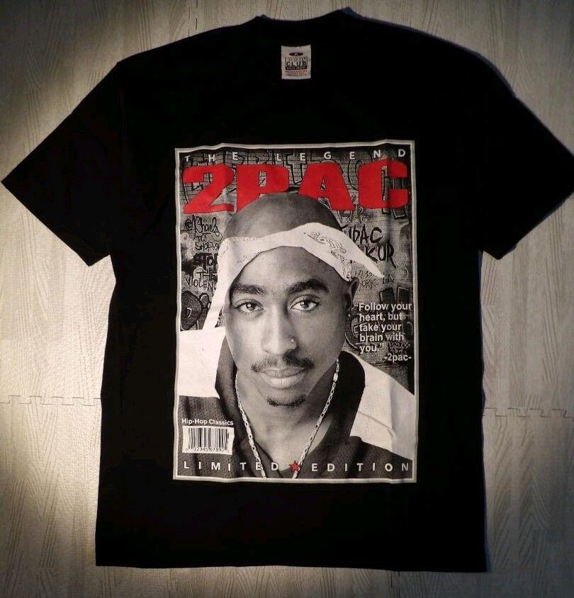 ミュージシャン JJJ photo Tee pop yours BLK L flashbacks 90s Vintage USA 2pac raptees artist Black T-shirt Size M New