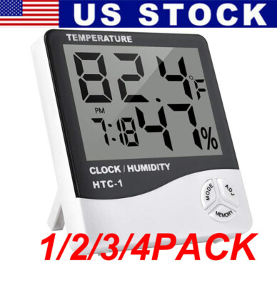 Thermometer Indoor Digital LCD Hygrometer Temperature Humidity Meter Alarm Clock