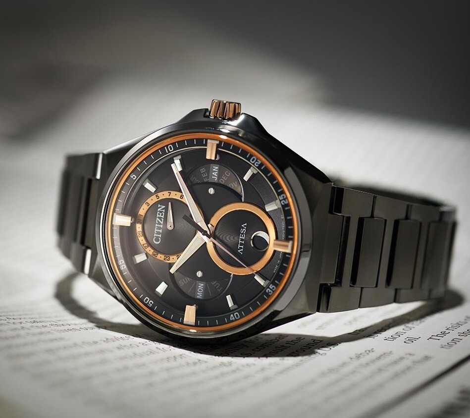 [ジャンク] CITIZEN Eco-Drive ATTESA 黒色 時計 Citizen Men's ATTESA Solar Eco-Drive Radio-Controlled Watch