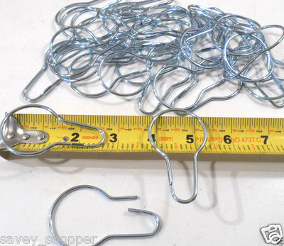 SHOWER HOOKS 36 PC. CHROME PLATED SHOWER CURTAIN HOOKS, RINGS