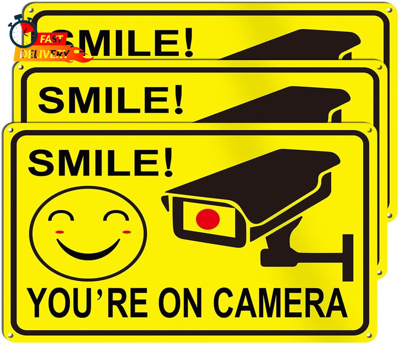 3-Pack Smile You'Re on Camera Signs 8