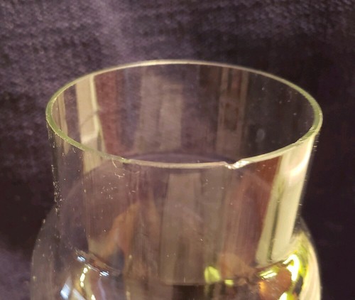 Vintage Three Feathers Glass Oil/Kerosene Lamp Chimney 10 1/8