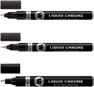 Molotow Liquid Chrome Marker High Gloss Effects Permanent Set 1mm 2mm 4mm