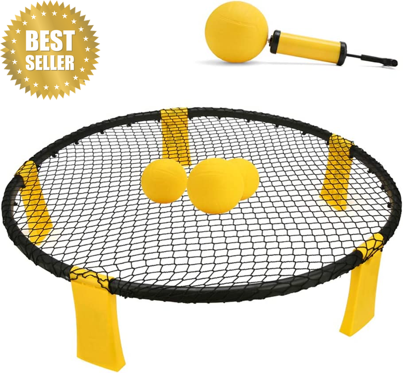 Spike Game Ball —Include Playing round Net,3 Balls,Carrying Bag and Rules Set Ki