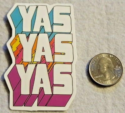 Yas Yas Yas Multicolor Super Cool Pattern Awesome Word Quote Sticker Decal Gift 
