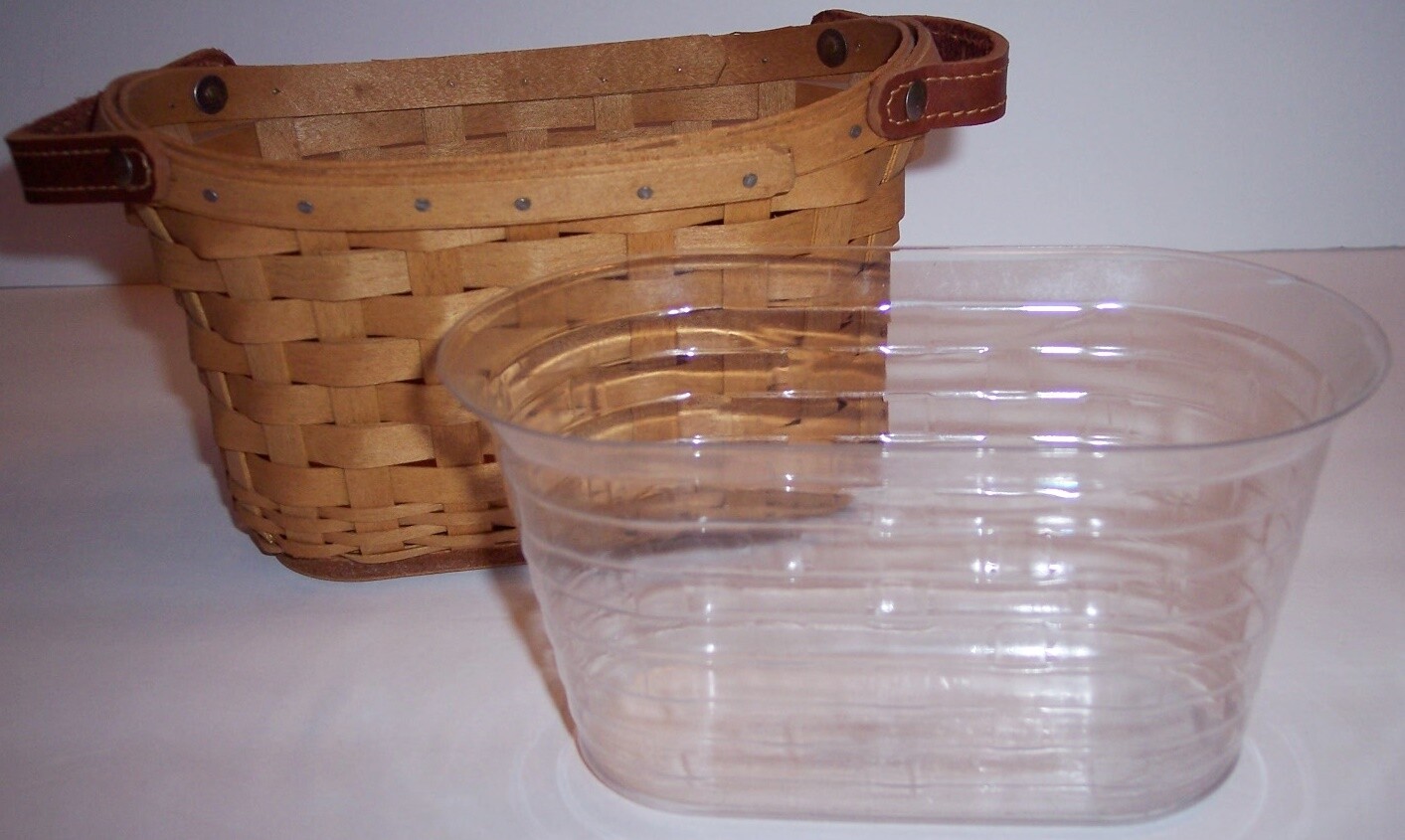 Longaberger 2008 Journal Basket Combo Protector & Khaki Floral Liner