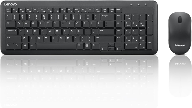 300 Wireless Combo Keyboard and Mouse, 2.4 Ghz Nano USB-A Re