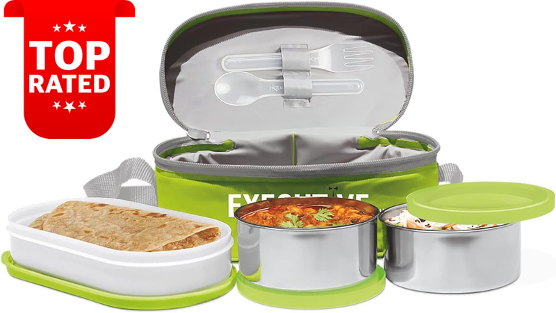 Bento Lunch Box Set Stainless Steel Leak Proof Meal Prep for Kids Adults Green