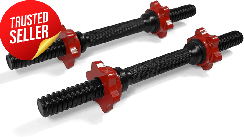 Dumbbell Handles Threaded Pair Chrome 14/16/18/24 Inch