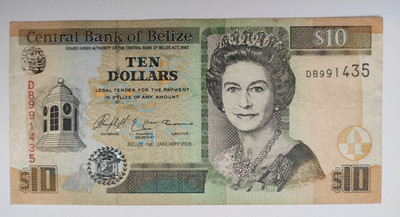 10 Dollars Belize 2005 P.62 b  VF Paper money