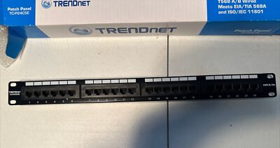 TRENDnet 24-Port Cat5-5e RJ-45 UTP Unshielded Patch Panel, Wall or Rackmount