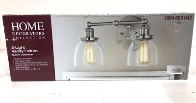 Home Decorators Collection Evelyn 2-Light Brushed Nickel Vanity Light New