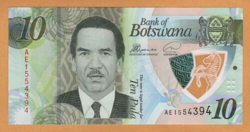 BOTSWANA 10 Pula UNC ND (2018) P-35 Polymer Banknote Prefix AE