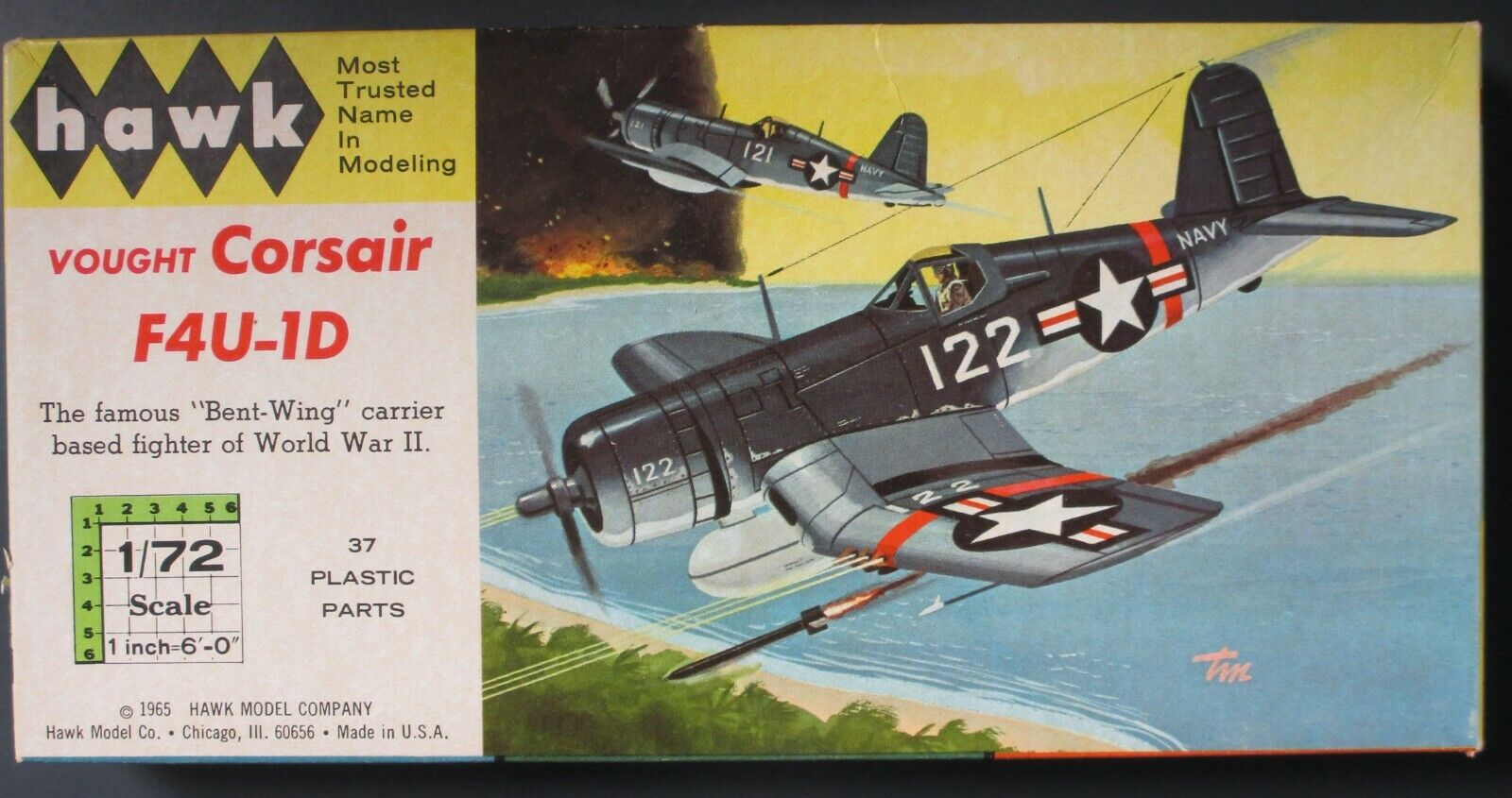 Hawk 1/72nd Scale Vought Corsair F4U-1D Kit No. 604-60 in Hawk 1/72nd Scale Vought Corsair F4U-1D Kit No. 604-60 in
