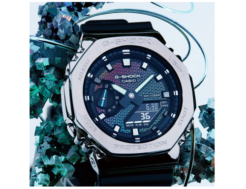 Pre-owned Casio Gm-2100rw-1ajf G-shock Brick Pattern Design Japan Import 2024