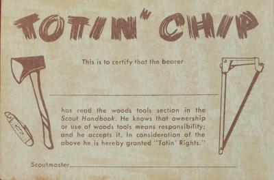 Totin' Chip Wallet Card 1979 Printing - MINT - BSA/Boy Scouts of America