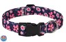YLrank Dog Collar, Adjustable Dog Collar for Small Medium Large Dogs, Cute Puppy Collar for Boy and Girl Dogs, Cute Design for Boys Girls Male Female Dog Pet Collar(Big Pink Floral,XS)