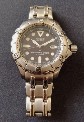Citizen air diver 200m titanium sales