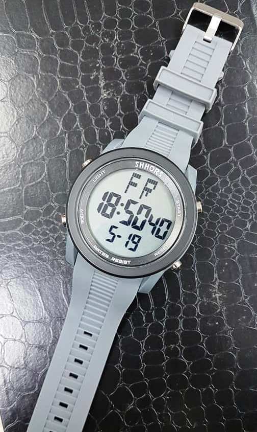 Orologio Da Polso Shhors Sh-829B Digitale Moderno Sveglia Crono Led Grigio lac