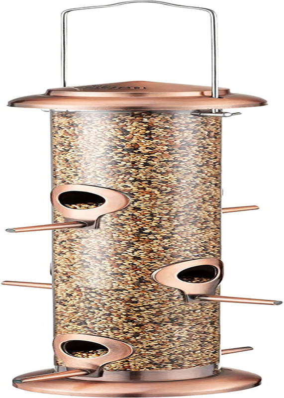 S Brushed Copper Wild Bird Feeder For Outdoors Hanging All Meta