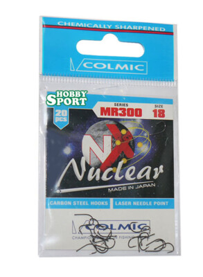 AMI COLMIC NUCLEAR MR300 SIZE 18 BLACK CHROME BUSTA 20 PZ PESCA MARE FEEDER