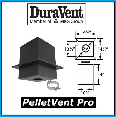 DURAVENT PELLETVENT PRO Pipe 3'' Diameter Cathedral Support Box #3PVP-CS NEW!