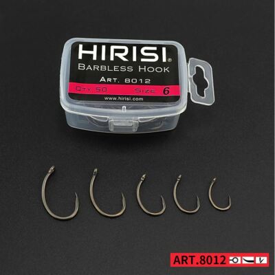 Carp fishing hooks size 2 4 6 8 10 offset curved shank barbless 10 or 50 UK