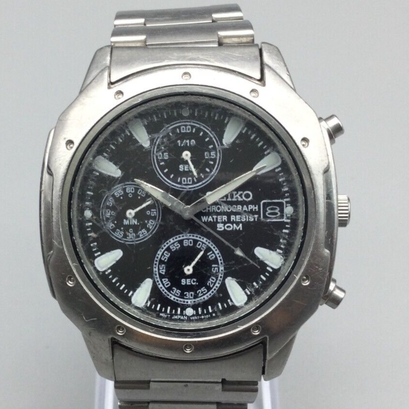 SEIKO V657-9910 MEN'S CHRONOGRAPH QUARTZ WATCH TITANIUM