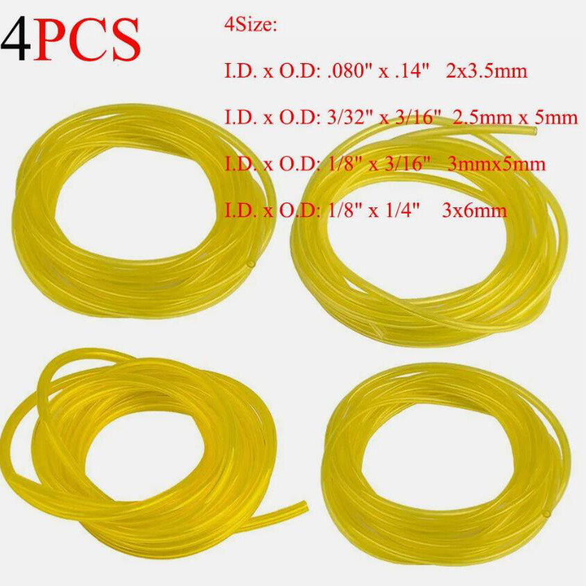 4 Size Fuel Line Hose 16 Feet Petrol Tubing Chainsaw Common Weedeater 2 Cycle