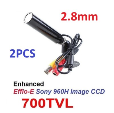 2PCS - 2.8mm Mini 700TVL 1/3 Sony CCD Security Bullet Color Camera 0.01Lux