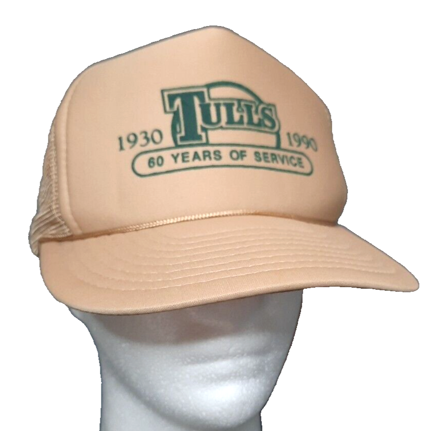 Vintage 90s Tulls Metals Hat Cap Mens Trucker Snapback Beige Vintage 90s Tulls Metals Hat Cap Mens Trucker Snapback Beige