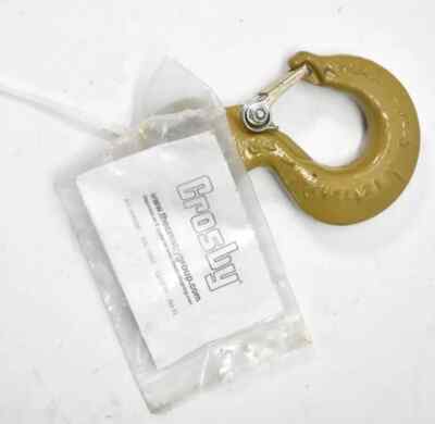 Crosby Hoist Hook 3 Ton Capacity w Safety Latch & Pin 0088500 Alloy Brown 3T