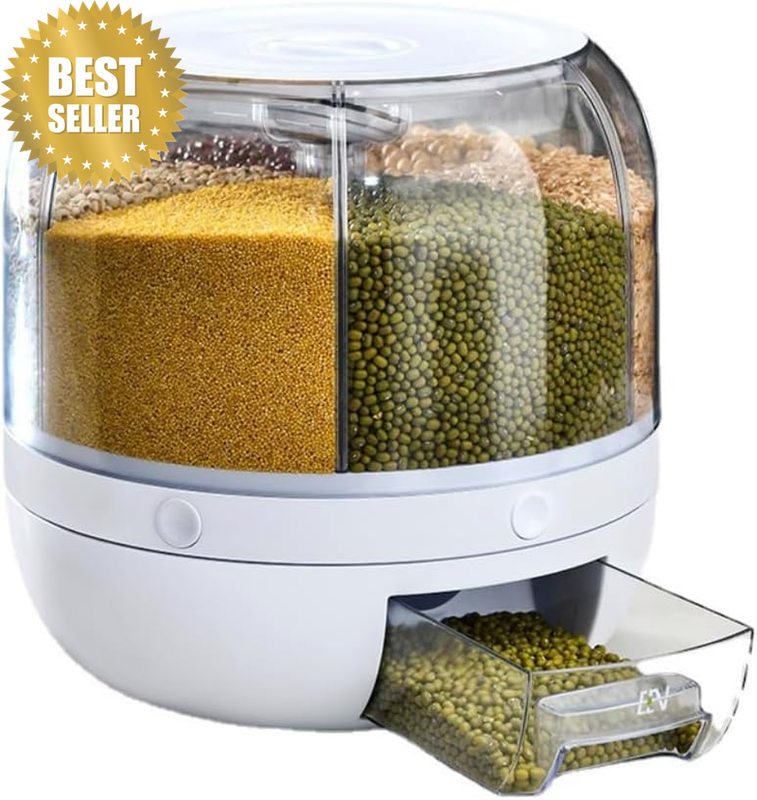Food Storage Container with Durable Plastic Body, White Finish, Airtight Lid Des