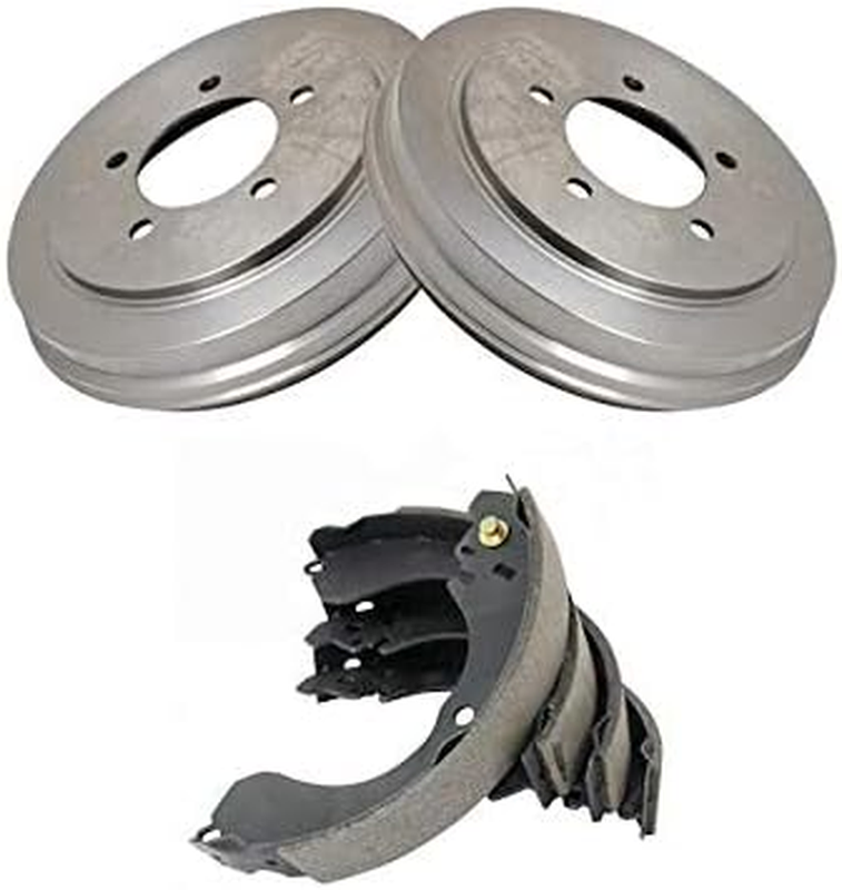 Rear Brake Drum and Brake Shoe Kit Compatible with 2007-2012 Dodge Caliber