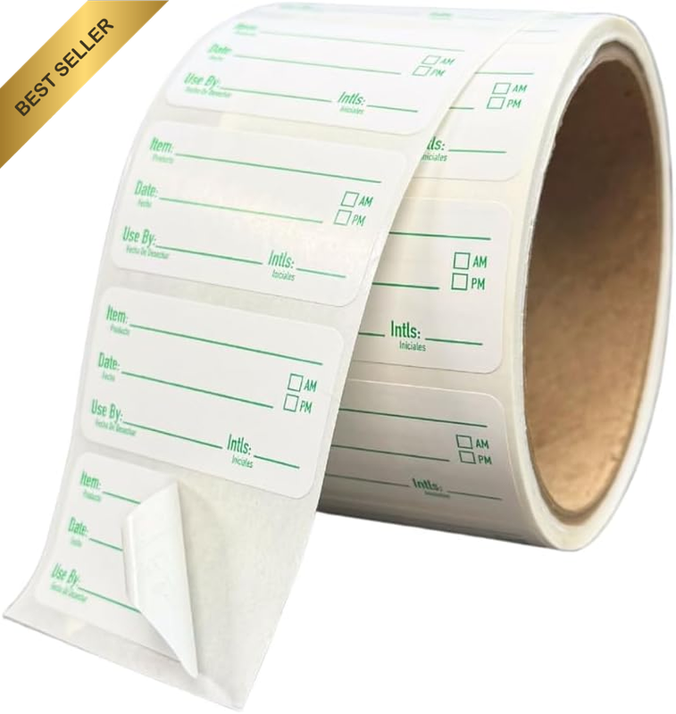 2X1 Removable Freezer Food Labels Stickers for Containers, 250 Waterproof Label