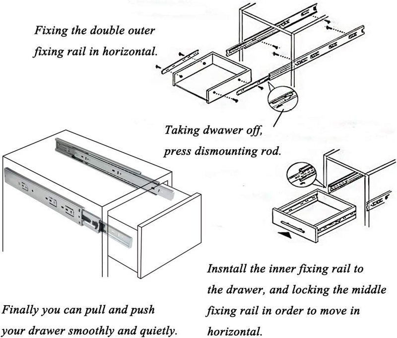15 Pairs 18 Inch Soft Close 3 Folds Full Extension Drawer Slides, Ball Bearing S