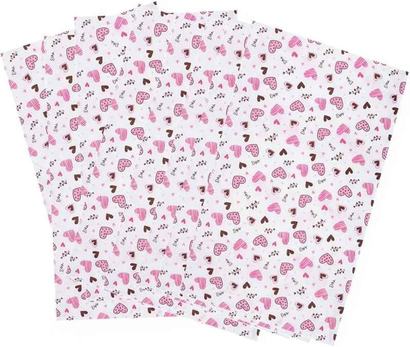Pink Love Heart Tissue Paper, 25 Sheets, 50X70Cm, Gift Wrapping for Bags, DIY Cr