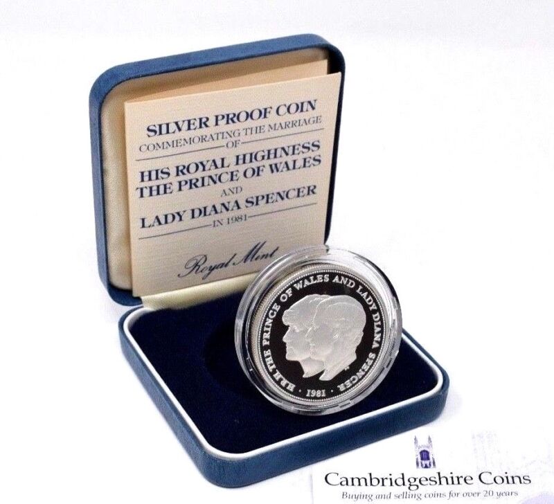 1981 Silver Proof Crown Prince Of Wales & Lady Diana Box + Coa Royal Mint