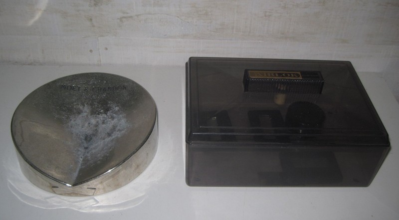 Lot Vintage Cendrier Metal Champagne MoÃT & Chandon + Boite Cave A Cigares/B6107