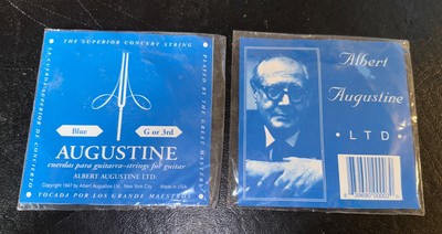 Vintage Old Stock Augustine Blue Nylon Guitar Strings - Blue G Or 3rd