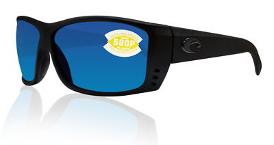Costa Del Mar Cat Cay Blackout Frame Blue Mirror 580P Plastic Polarized Lens