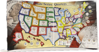 State Series Quarter Presentation Coin Map Display 50 St' DC Territories Gift