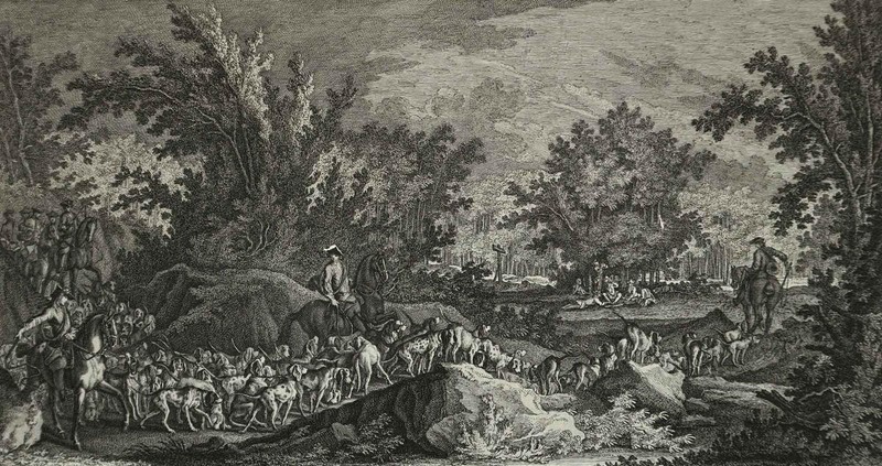 Johann Elias Ridinger - Die Gantze Meute - Kupferstich - Um 1750