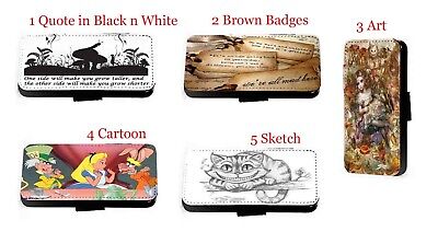 Alice in Wonderland phone case Quote faux leather for iPhone Samsung