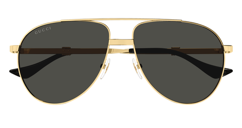 Pre-owned Gucci Gg1440s-001 Aviator Gold In Gray