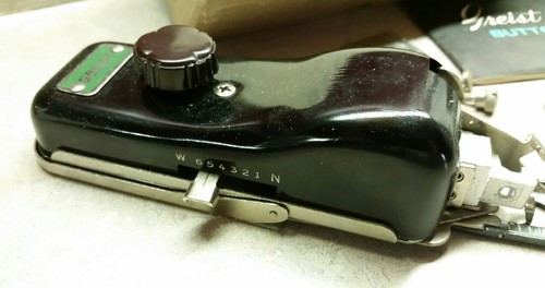 Vintage 1956 Greist Rotary Buttonholer Sewing Machine Attachment Box Instruction