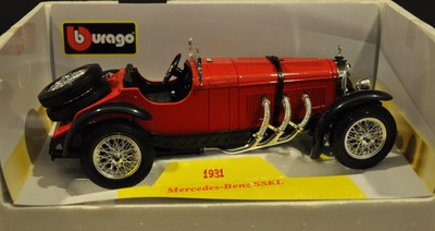Burago''s 1931 Mercedes SSKL DIECAST NIB 1:18 RED/BLACK