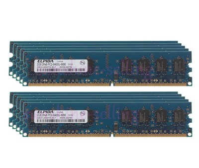 10pcs Elpida 2GB 2Rx8 PC2-6400U DDR2 800MHz 240pin DIMM Desktop Memory RAM Test