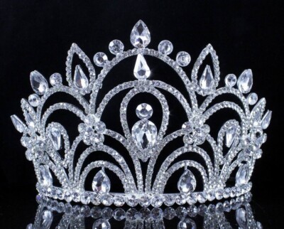 SHINY CLEAR AUSTRIAN CRYSTAL RHINESTONE TIARA CROWN HEADBAND BRIDAL PROM T2156