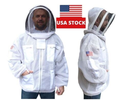🐝3XL Bee Jacket 3 Layer Ventilated Beekeeper Jacket bee suit bee keeping